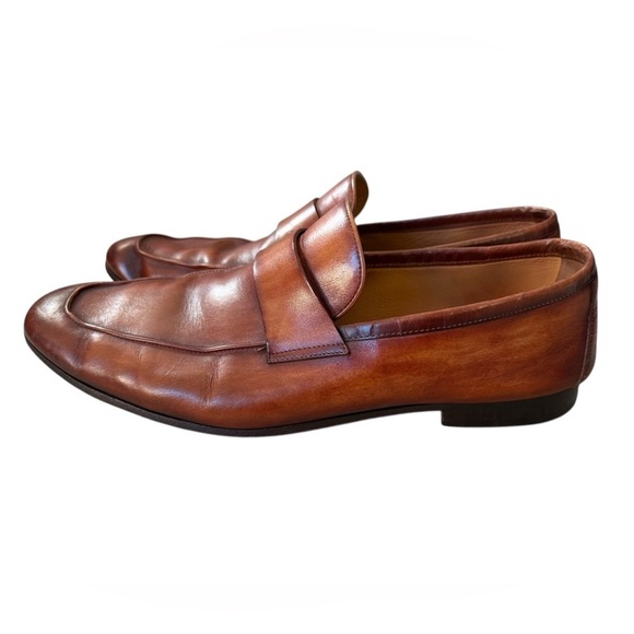 Magnanni Hendidos Flex Leather Loafers Brown Cognac Burnished Men’s Size 13M main image 5